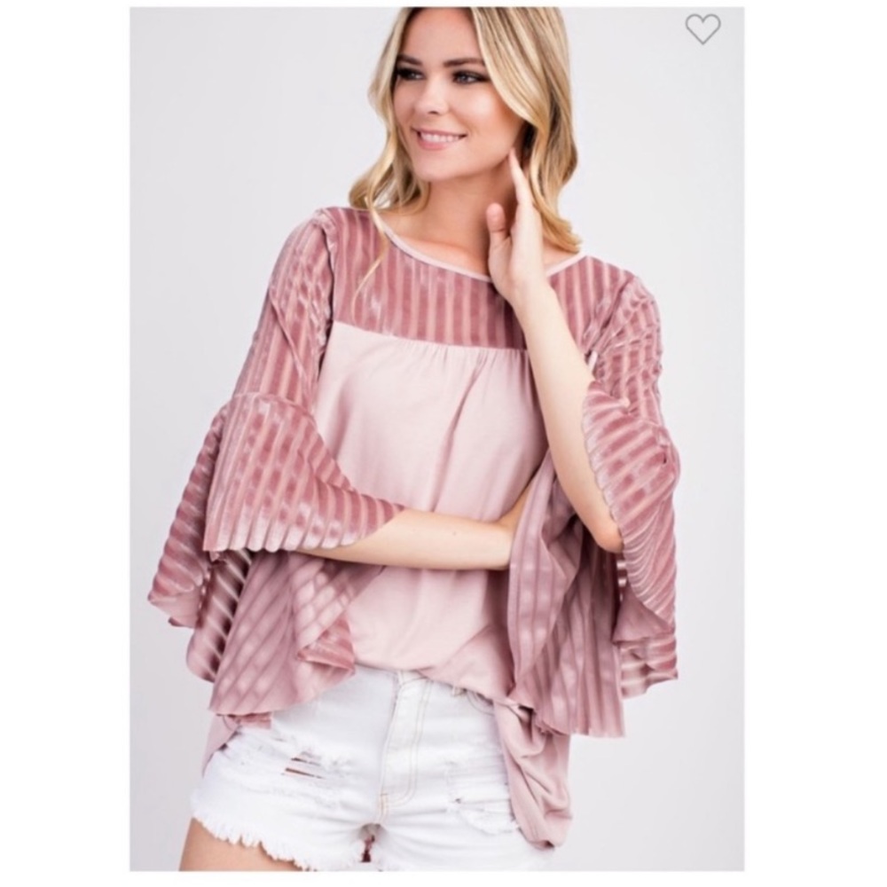 Pink Bell Sleeve Top NWT